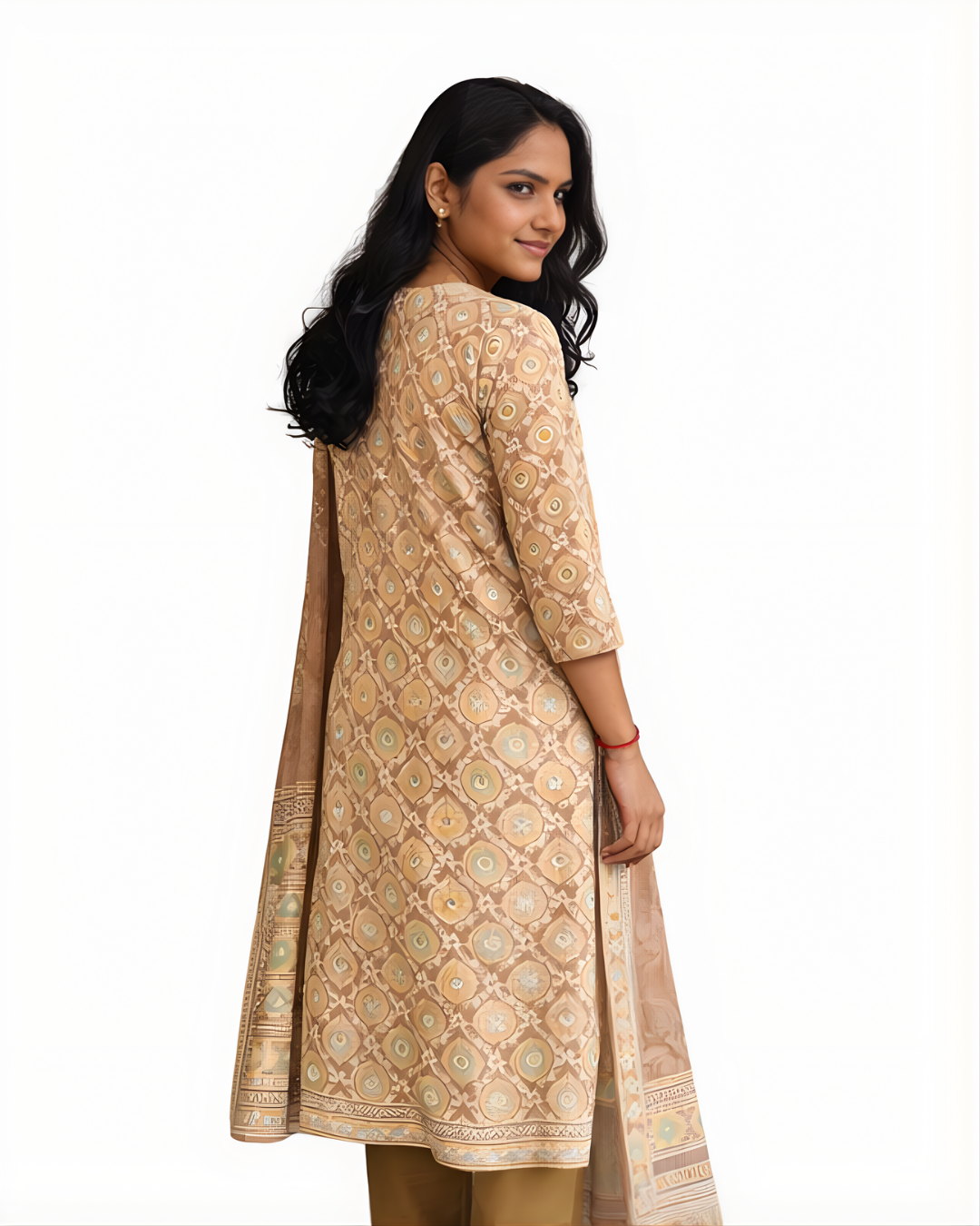 GOLDEN BROWN KURTA SET WITH DUPATTA