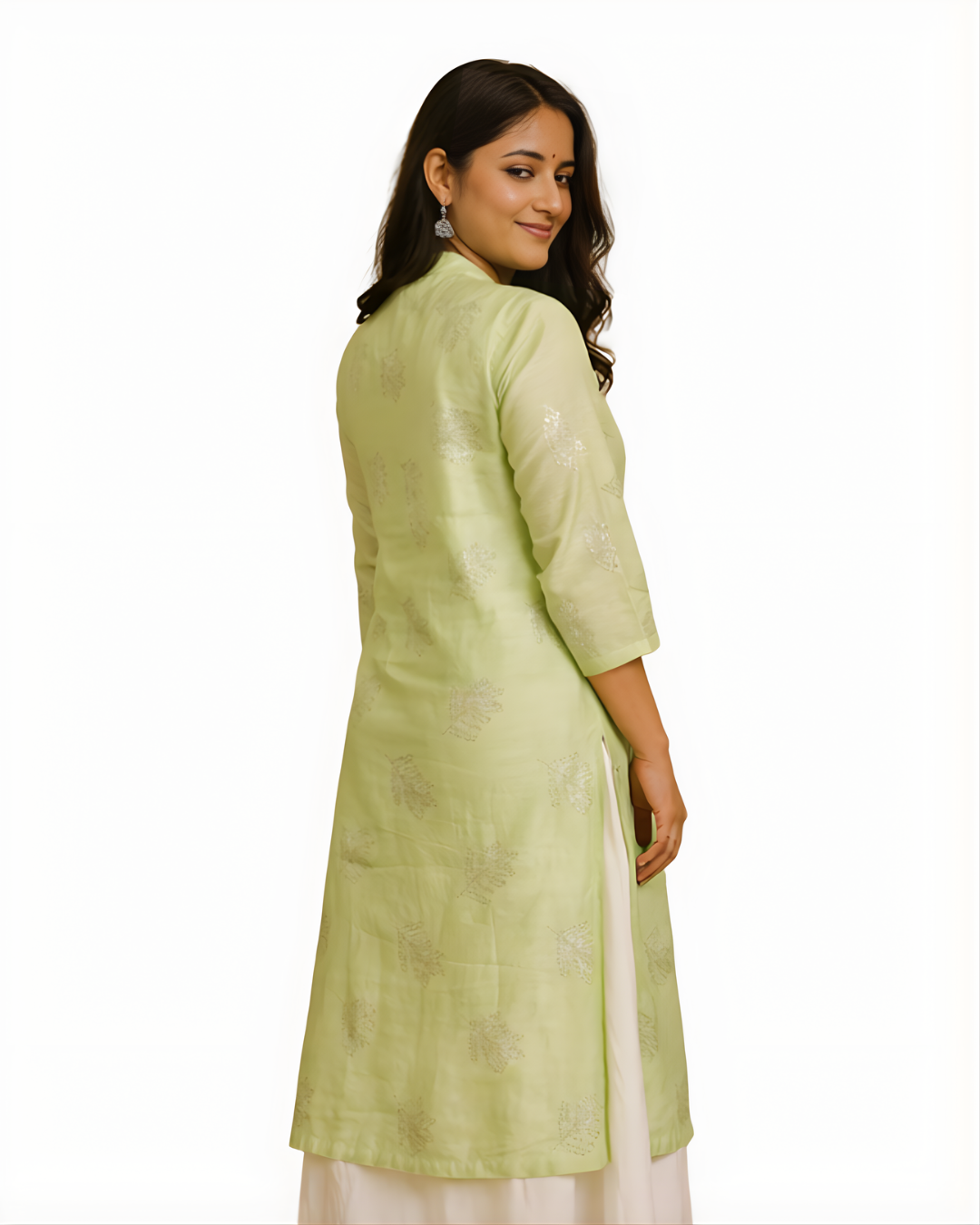 SAGE GREEN CHANDERI KURTA