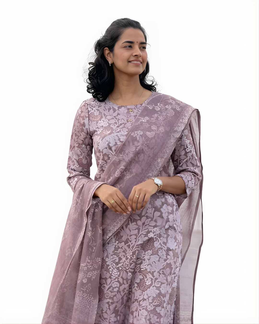 CHANDERI COTTON KURTA SET WITH DUPATTA