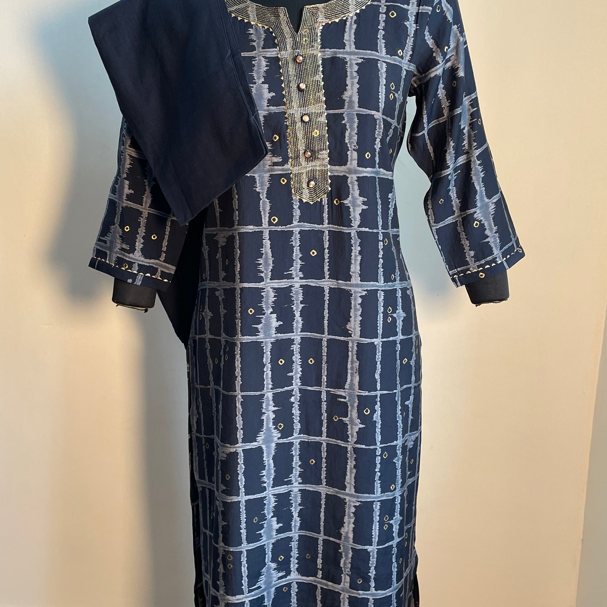 BLUE COTTON KURTA SET
