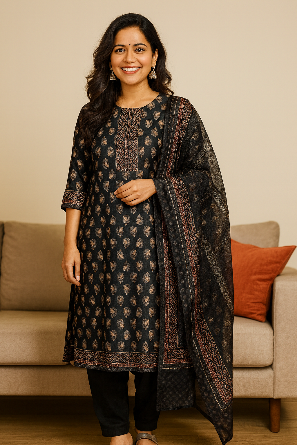 BLACK KURTA SET
