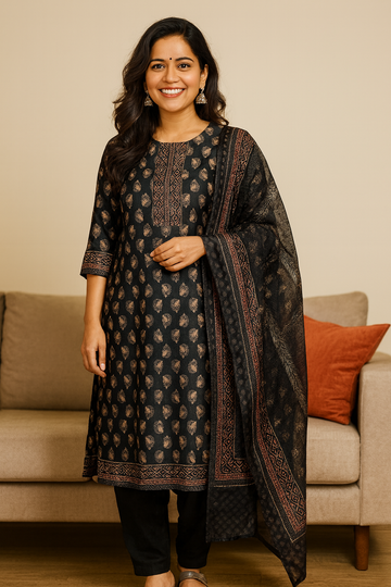 BLACK KURTA SET