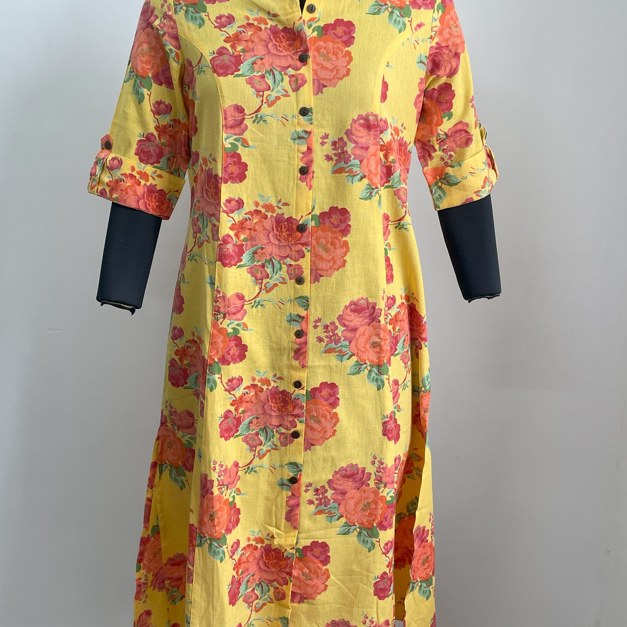 YELLOW COTTON KURTA