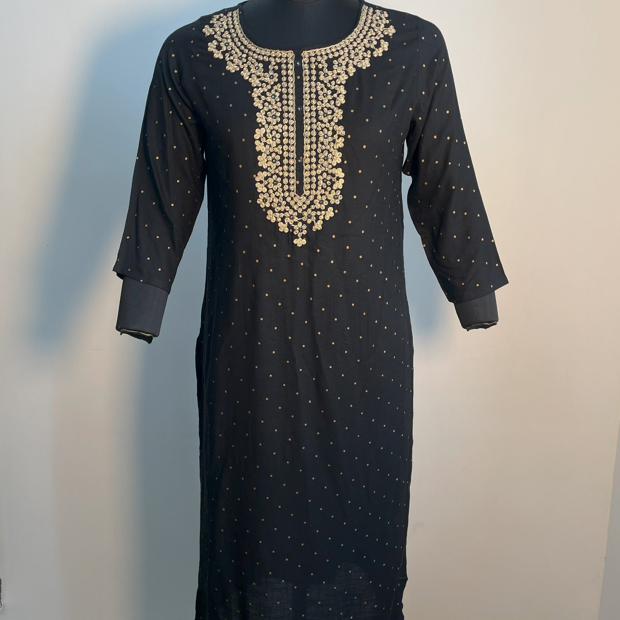 BLACK COTTON KURTA