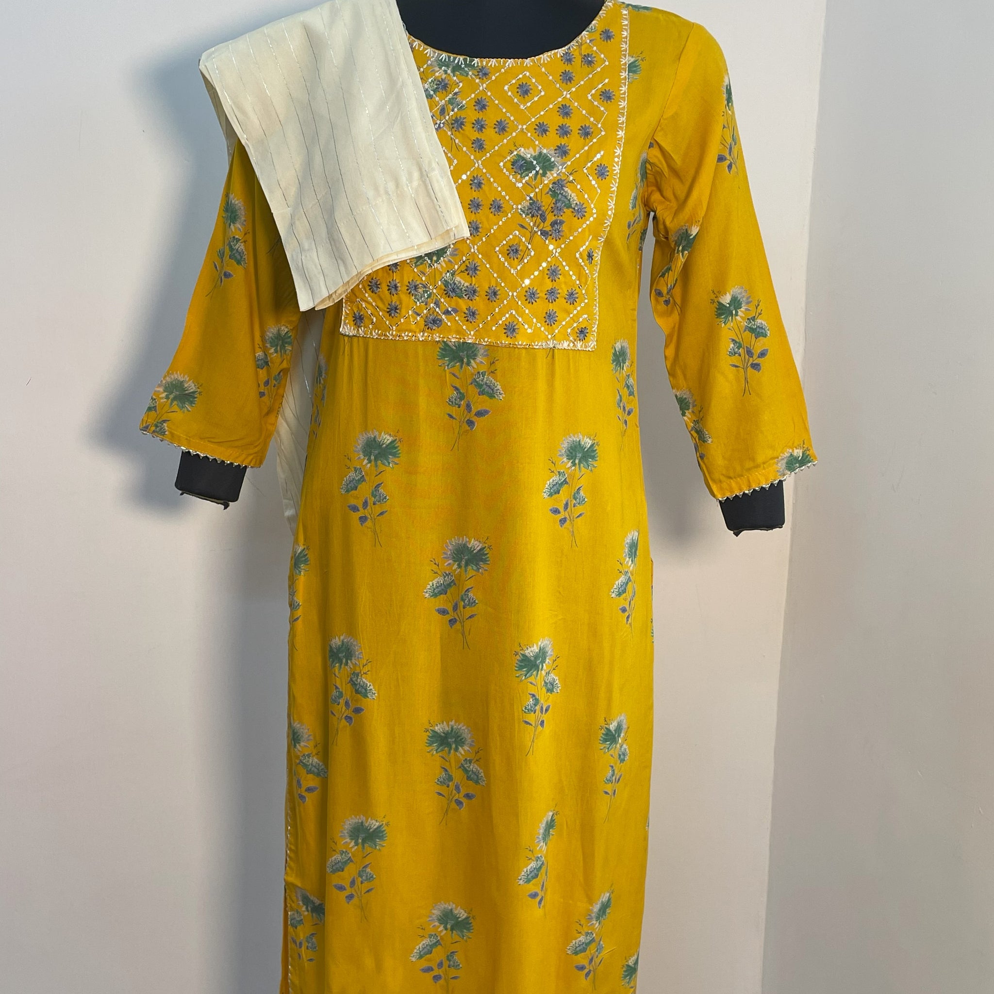 VIBRANT YELLOW COTTON KURTA SET 💛