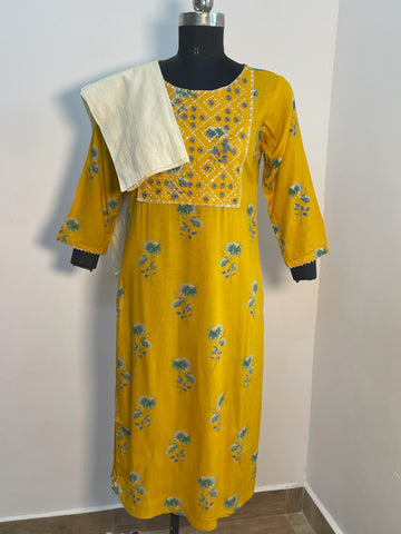 VIBRANT YELLOW COTTON KURTA SET 💛