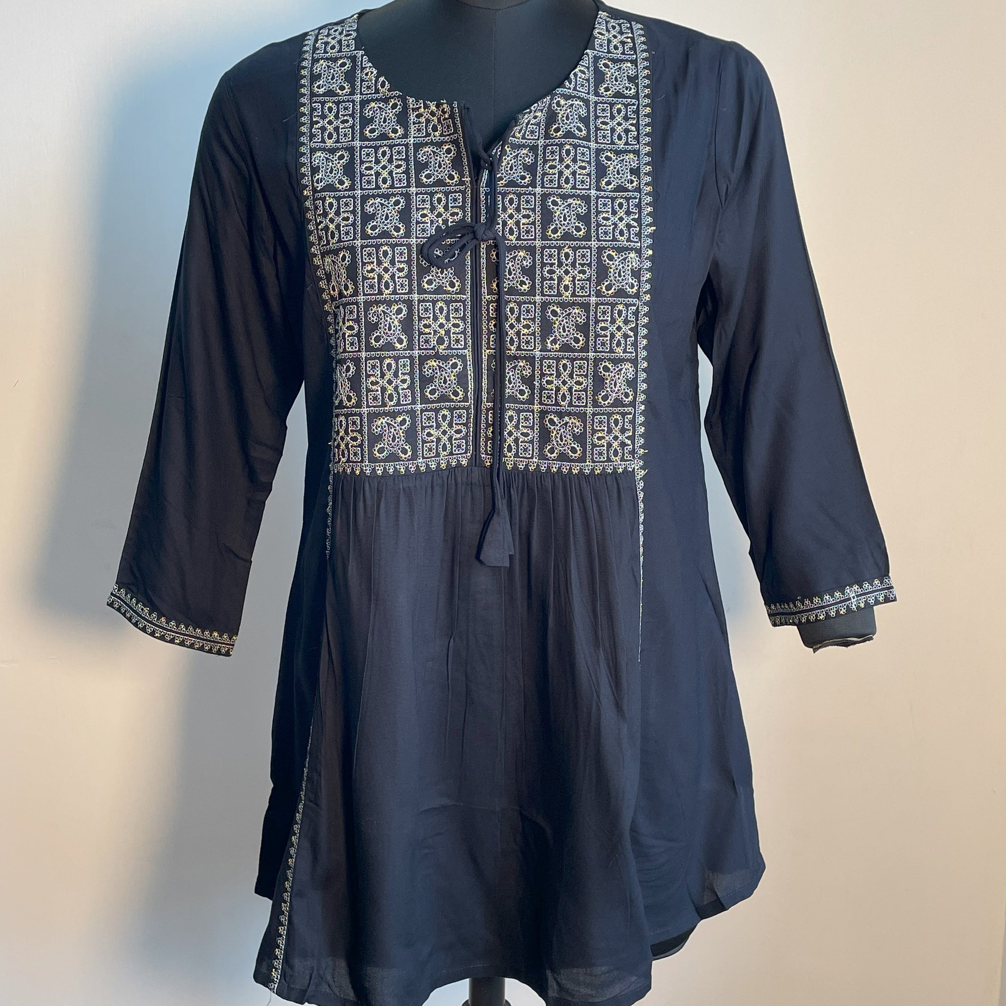 BLUE COTTON TUNIC TOP