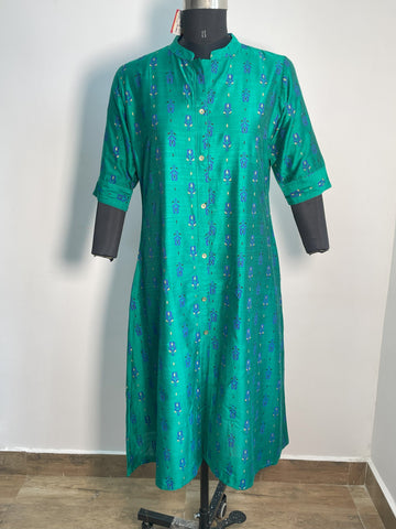 GREEN MUSLIN KURTA