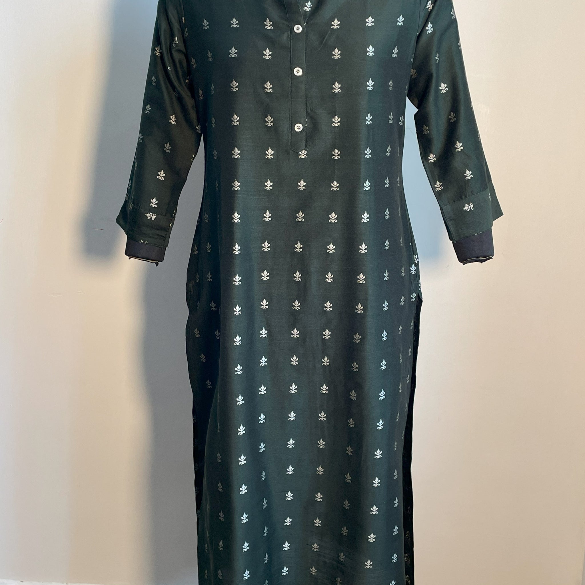 DEEP GREEN MUSLIN KURTA