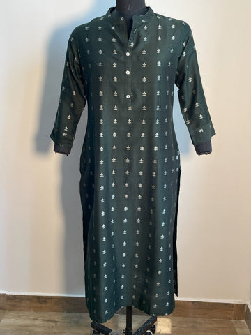 DEEP GREEN MUSLIN KURTA