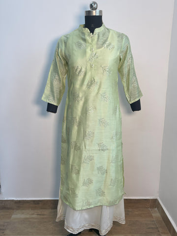 SAGE GREEN CHANDERI KURTA