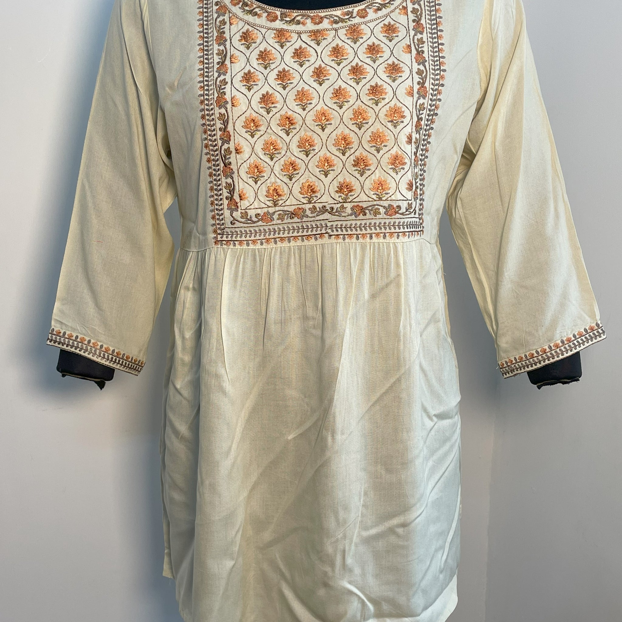 BEIGE COTTON TUNIC TOP