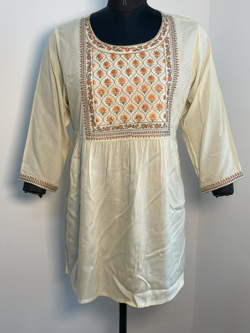 BEIGE COTTON TUNIC TOP