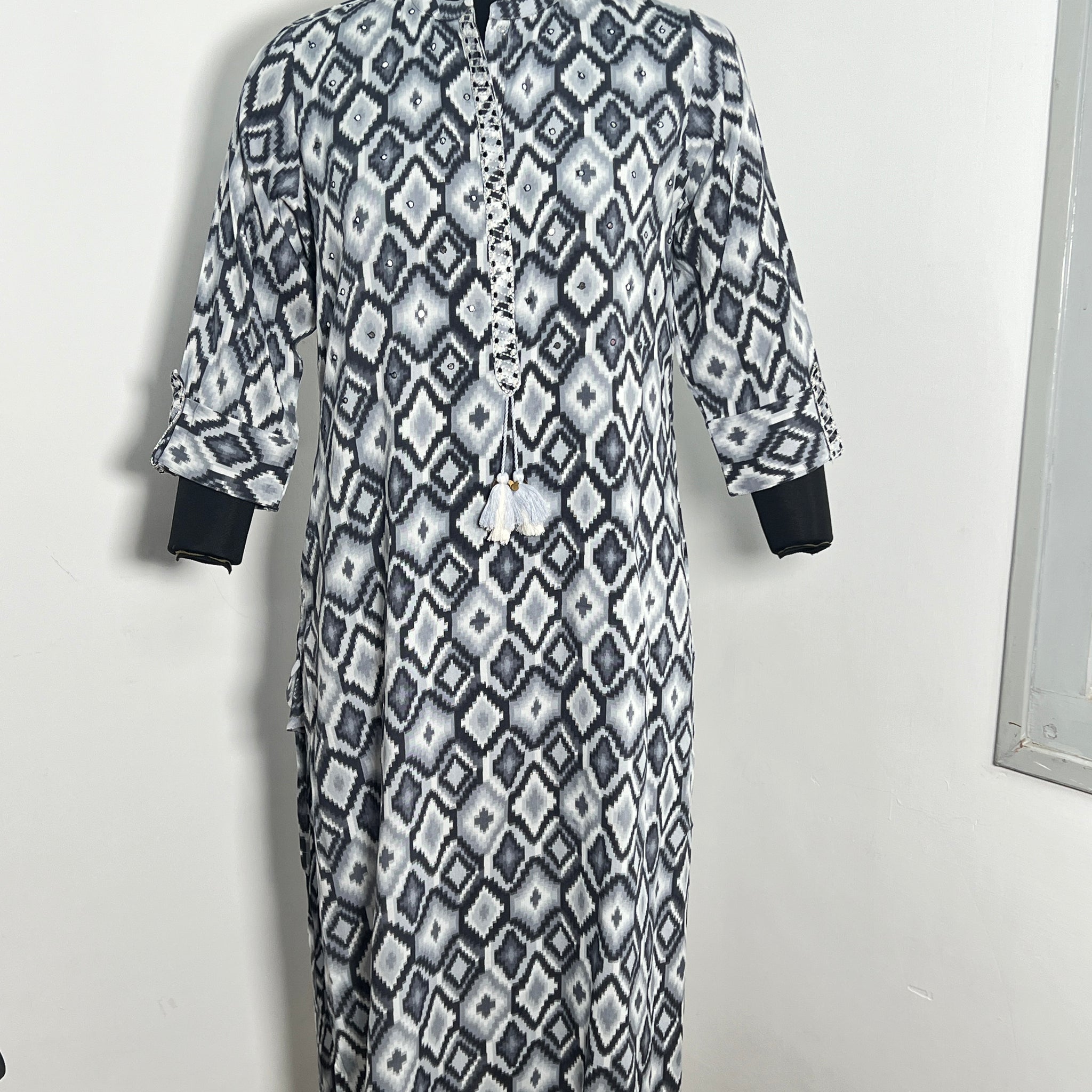 GREY RAYON-COTTON KURTA