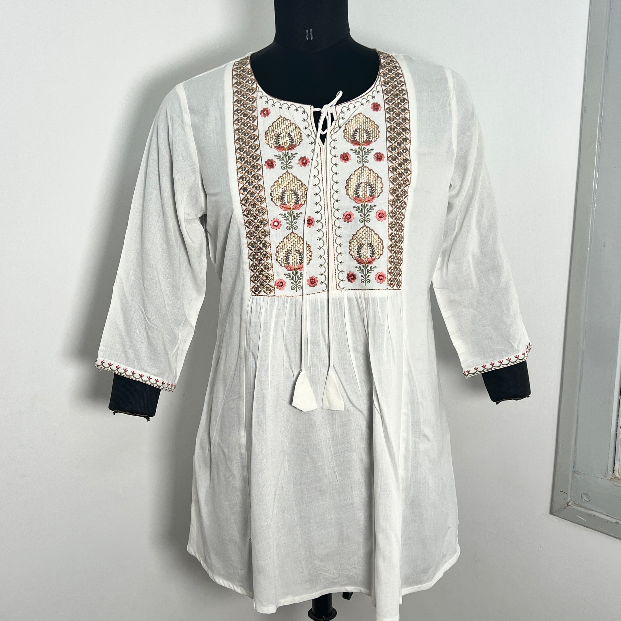 WHITE COTTON TUNIC TOP