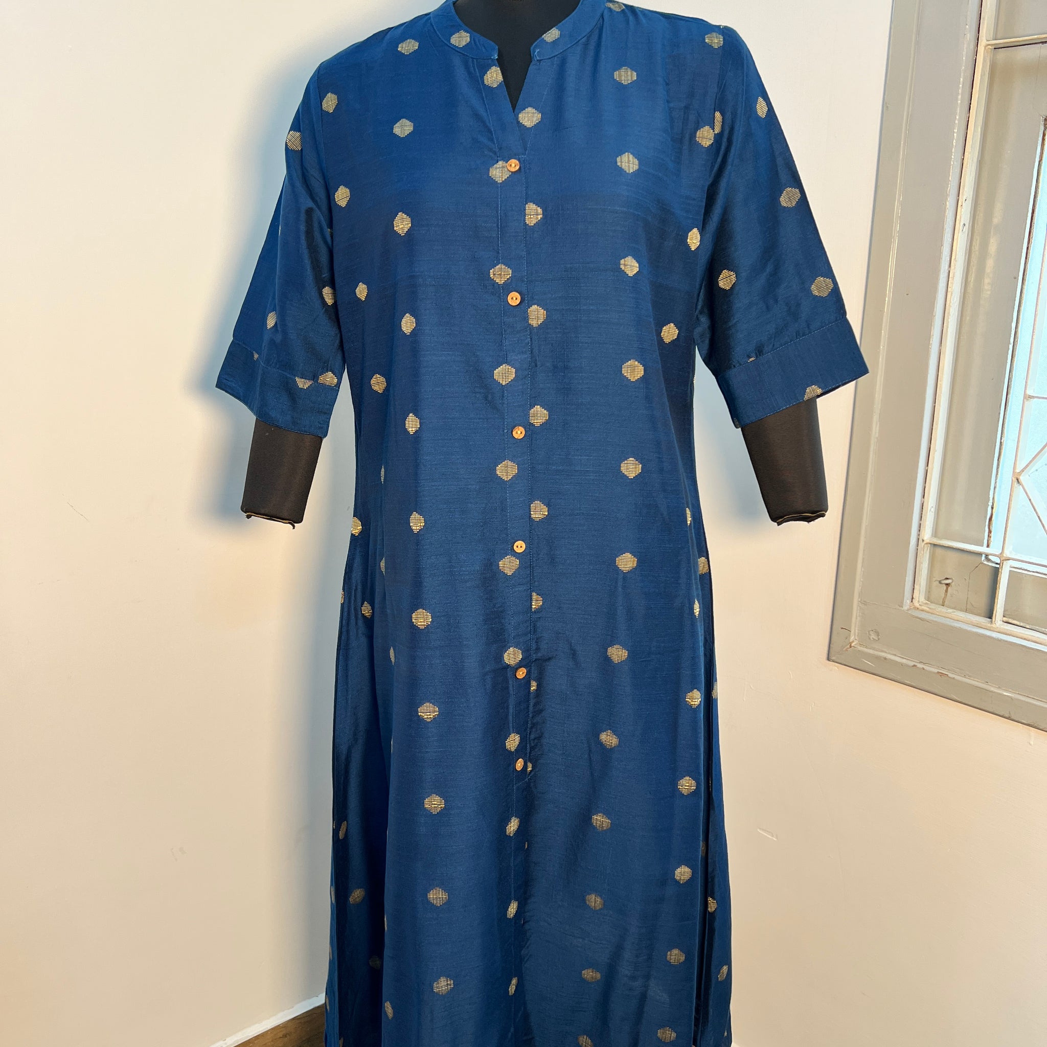 ROYAL BLUE SILK-COTTON KURTA