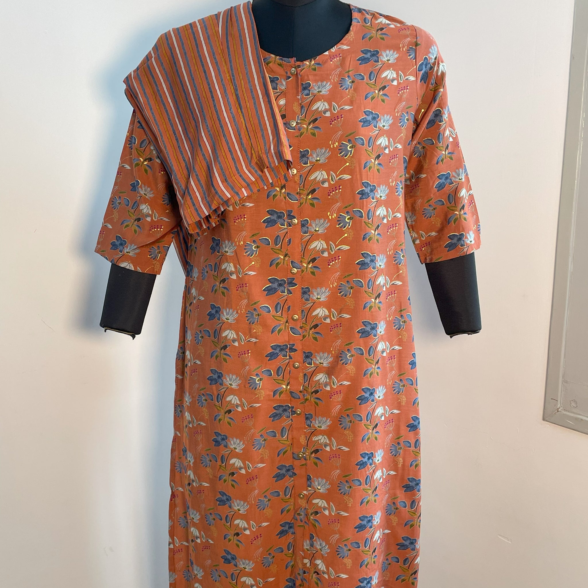 ORANGE MUSLIN KURTA SET