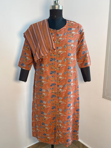ORANGE MUSLIN KURTA SET
