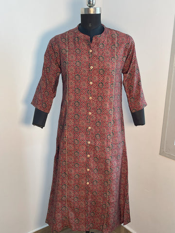BRICK RED A-LINE KURTA
