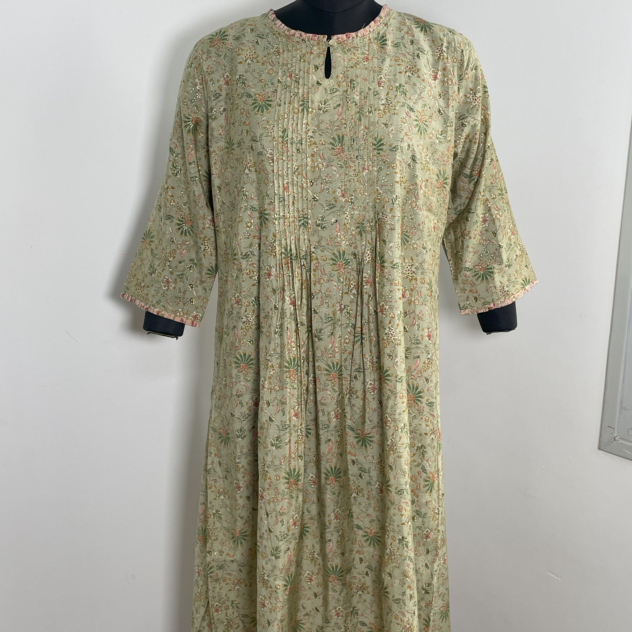 GREEN MUSLIN KURTA