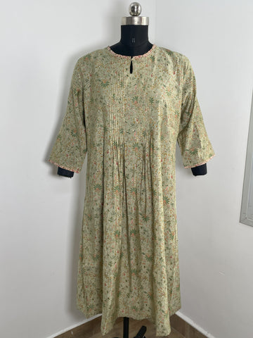 GREEN MUSLIN KURTA