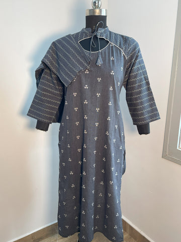 GREY COTTON KURTA SET