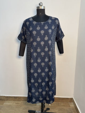 BLUE COTTON KURTA