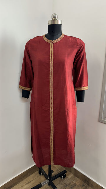 MAROON COTTON KURTA