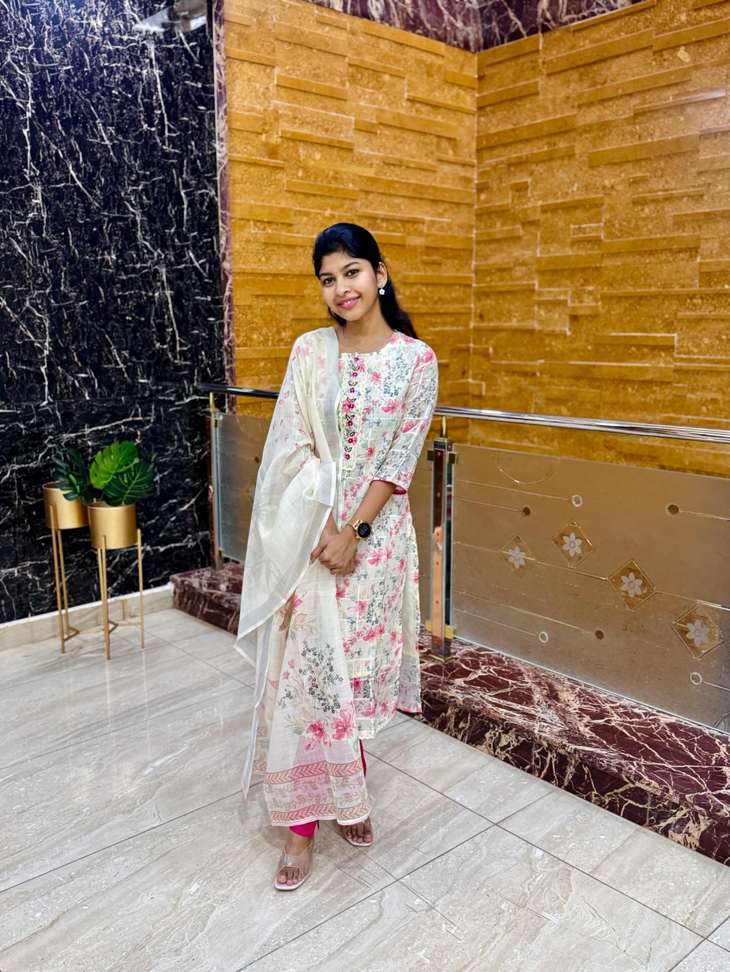 CHNADERI COTTON KURTA SET WITH DUPATTA