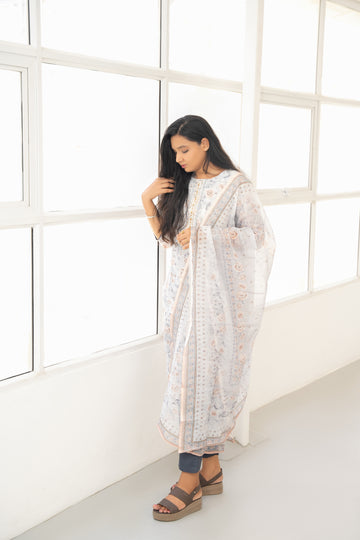 LINEN KURTA SET WITH DUPATTA