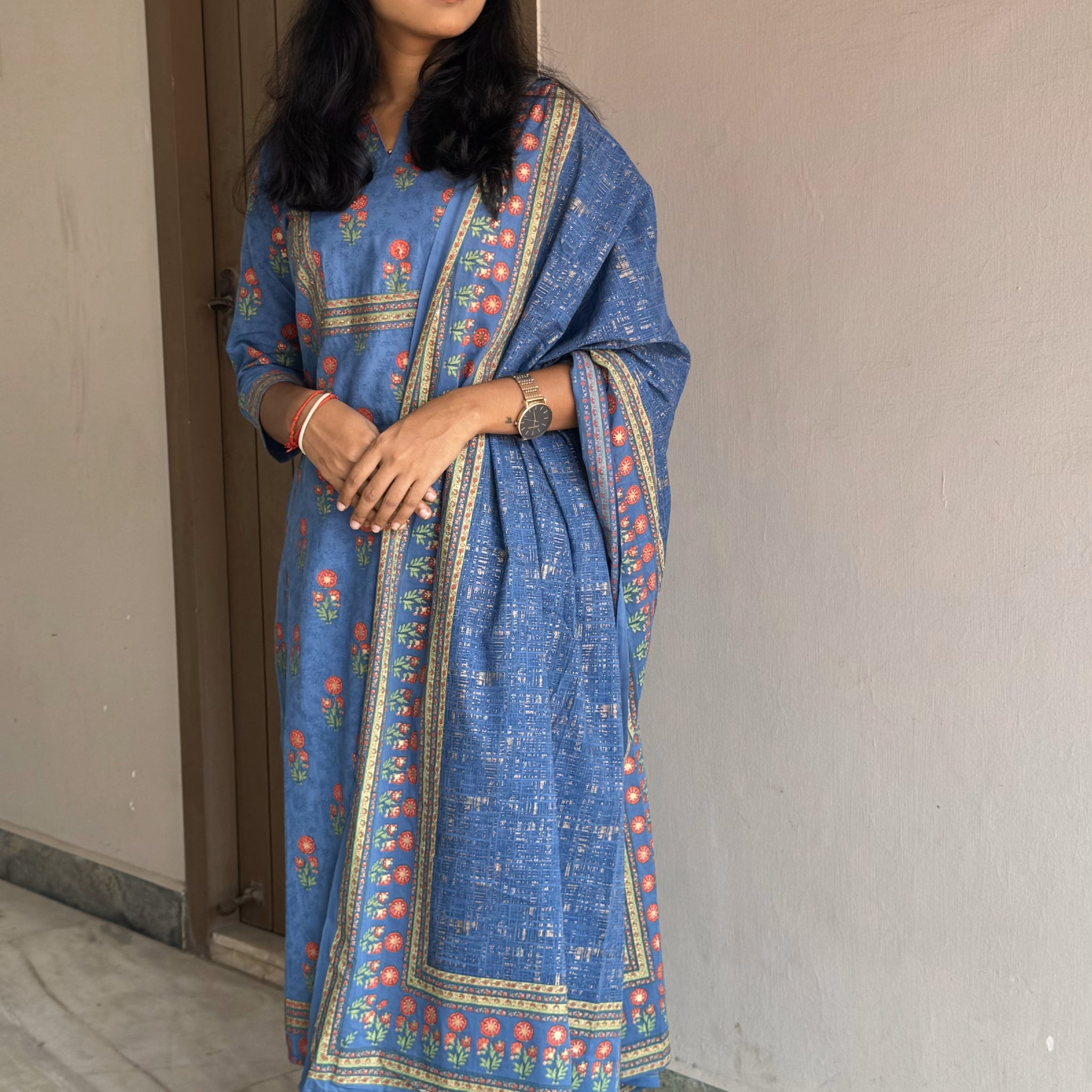 COTTON KURTA SET WITH DUPATTA