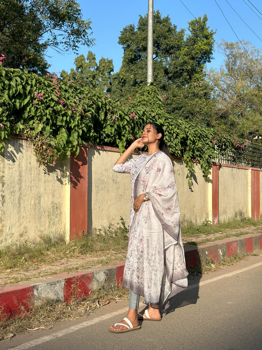 LINEN KURTA SET WITH DUPATTA