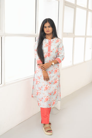 LINEN  KURTA SET
