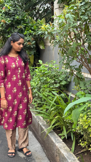 DARK PINK KURTA SET