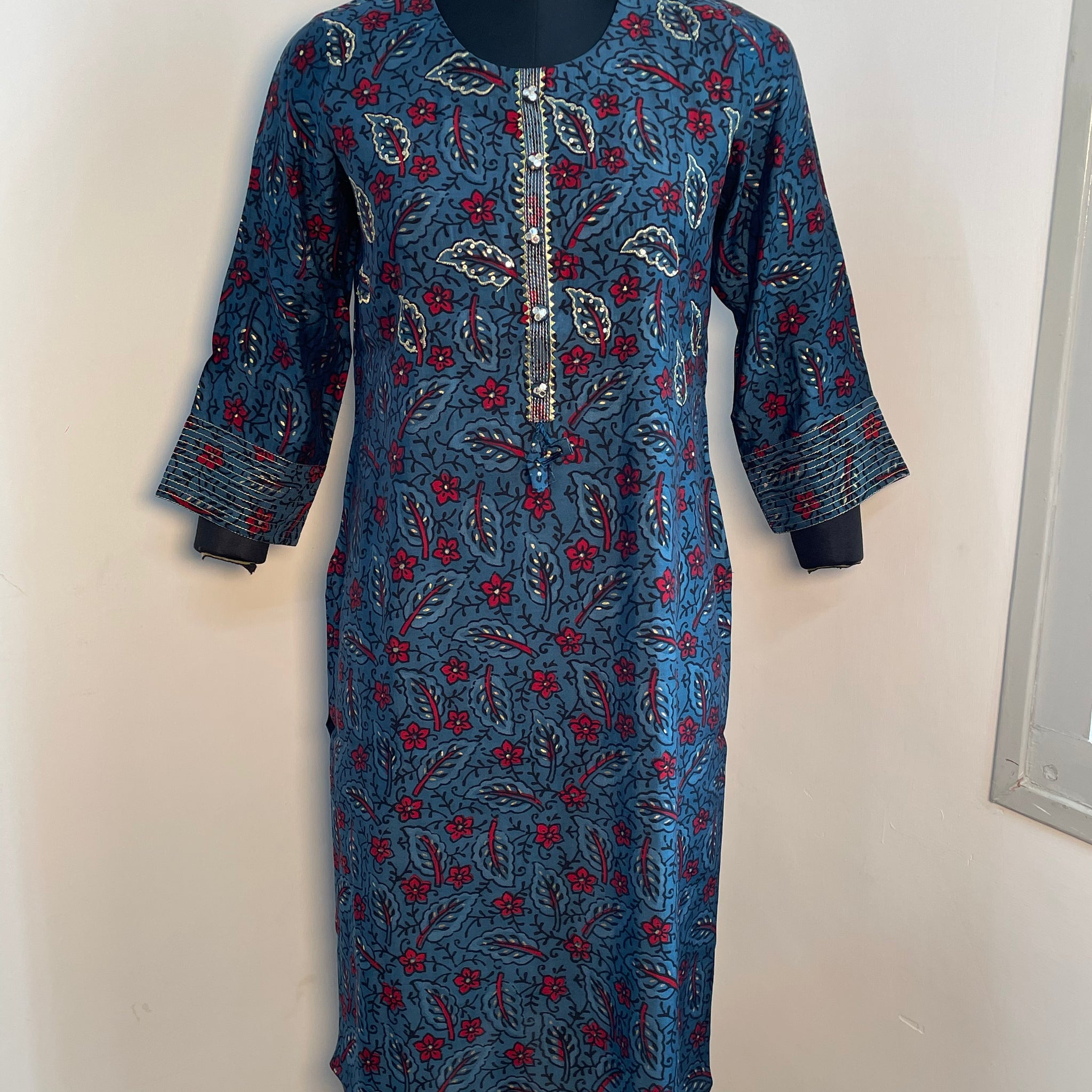 BLUE COTTON KURTA