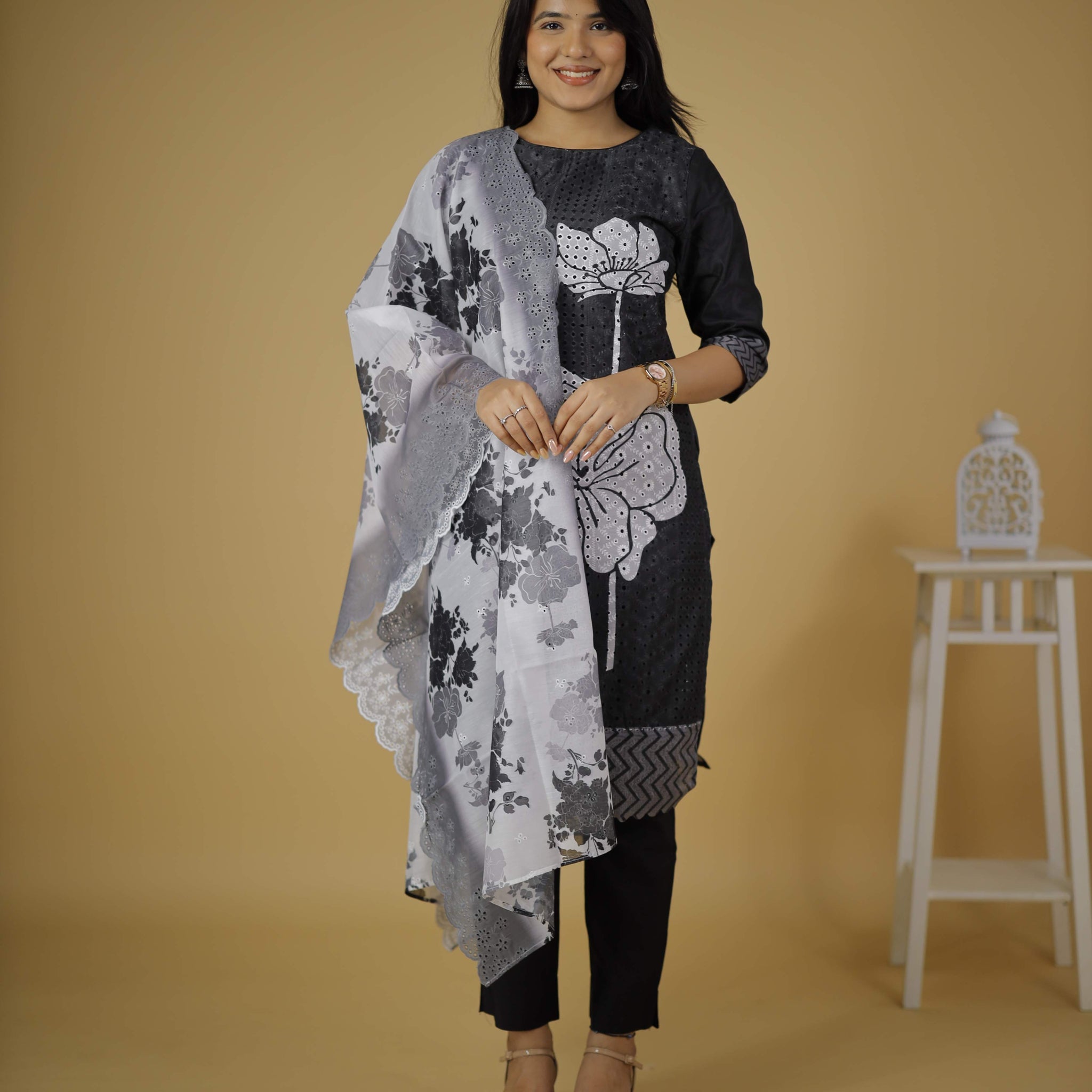 COTTON KURTA SET WITH DUPATTA